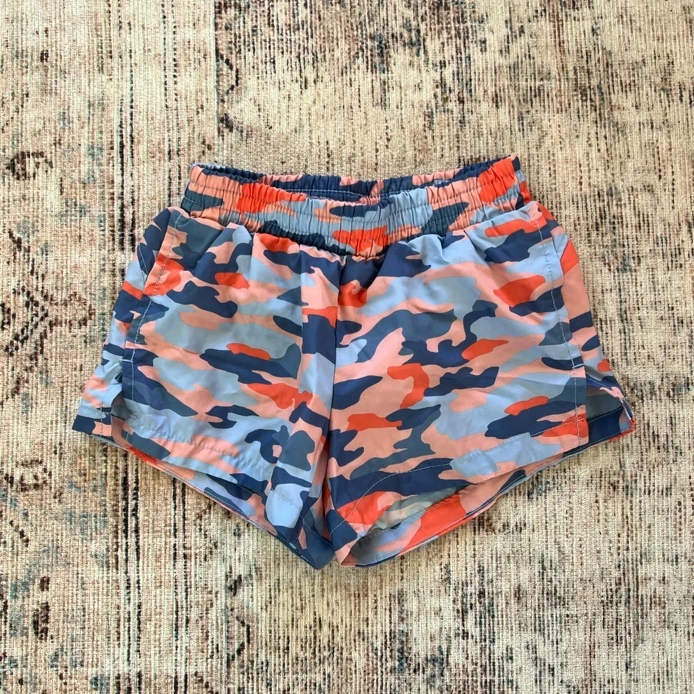 Old Navy Orange and Blue Camouflage Shorts Relaxed Fit